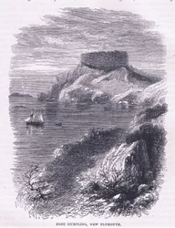 Fort Dumpling, New Plymouth 1665, Illustration aus Cassells History of the United States, veröffentlicht von Petter & Galpin um 1890